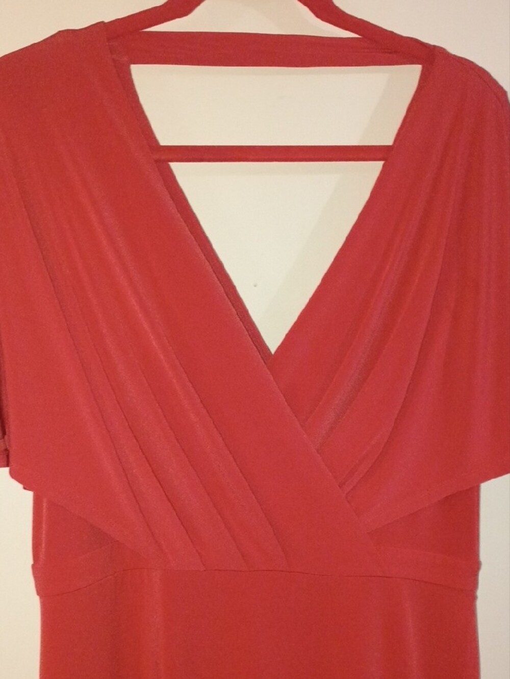 Jessica Simpson Coral Flutter Sleeve Wrap-Style Dress – Size 14 - Picture 7 of 7